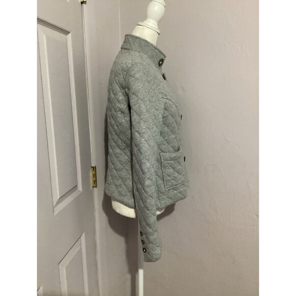 Cabi 100% Cotton Gray Quilted Double Breasted Short Blazer Jacket M - Picture 3 of 6